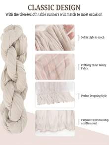 1/6/8/10 buc, șervețel de masă din tifon, 10 picioare (aproximativ 3 m), față de masă roz-maro, potrivită pentru mese, material din șifon, 35 x 118 inci (aproximativ 90 x 300 cm), șervețel de masă boem, decor rustic, șervețel transparent, potrivit pentru nuntă, ziua de naștere, petrecere de mireasă (roz-maro)