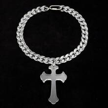 1pc Popular Punk Acrylic Thorn Chain Resin Extra Large Cross Pendant Necklace, Suitable For Women And Men, Daily Wear Or Gift