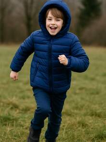 Bobojaco Boys' Puffer Jacket With Removable Hood - Navy Blue - View 1