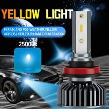 Heyword Heyword 2pcs LED Car Headlight 9005 9006 H13 H11 H7 H4 H1 Car Headlights High Low Beam, 75000LM 800% Brighter Five Color Options6500K/3000K/4300K/8000K/25000K Fast Silent Fan Bright Cob 1860 Chip Plug-N-Play