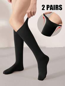 1/2/3 pary aksamitnych skarpet damskich, jednokolorowe, do połowy łydki, skarpetki na łydki, ocieplacze na nogi, skarpetki za kostkę, długie skarpetki, podkolanówki, odpowiednie na jesień i zimę, Y2K, przytulne - Wielokolorowe - Zobacz 19