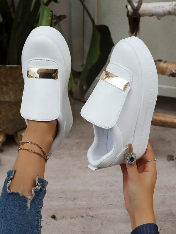 Zapatos deportivos casuales para mujer, zapatos deportivos de plataforma con suela gruesa para mujer, zapatos deportivos casuales, zapatos deportivos para exteriores, zapatos deportivos para mujer, tenis blancos versátiles, zapatos casuales planos para estudiantes, zapatos blancos, zapatos planos para mujer