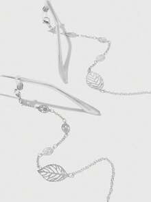 1 pezzo Catena per occhiali in metallo retrò minimalista a forma di foglia, laccio antiscivolo per occhiali, cinturino portaocchiali alla moda, accessori per occhiali, opzione regalo, può essere utilizzato anche come laccio per mascherina - Catena per occhiali in metallo - Visualizzare 5