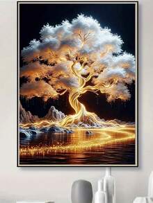 5D Diamant Malerei Set - Lebensbaum Design, ohne Rahmen, exquisite Inneneinrichtung, ideales Kunstgeschenk für Freunde und Familie, perfekte Wanddekoration - Diamant Malerei Set