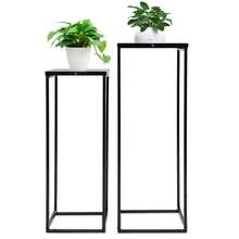 Bazargame 2pcs Black Metal Plant Stand Square Flower Holder Wedding Decor Rack Home Garden Display - Black - View 11