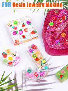 1 Hộp Trái Cây Hoa Lát Bùa Cho Đất Sét Polymer Nhựa Làm Chất Nhờn 3D Fimo Các Mảnh Ghép Đa Dạng Dán Số Lượng Lớn Cho Đồ Thủ Công DIY Nghệ Thuật Làm Móng Son Bóng Vật Dụng Trang Trí Điện Thoại Di Động - Nhiều màu - Xem 10