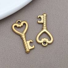 2pcs Stainless Steel Lock Heart Charms Metal Key Charms Padlock Charm Pendants Jewelry Findings Making Accessory For DIY Necklace Bracelet Earrings - Gold - View 24