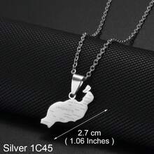 1pc Stainless Steel La Palma Island Map Pendant Necklace, Jewelry For Women & Girls - Multicolor - View 25