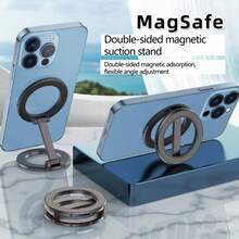 双面磁吸手机支架、Magsafe 磁吸指环支架、合金折叠磁吸桌面支架、汽车仪表盘导航手机支架、休闲旅行手机支架、兼容 、Android 手机的自拍手机支架、生日、家人、朋友礼物手机支架手机配件 - 彩色 - 查看 4
