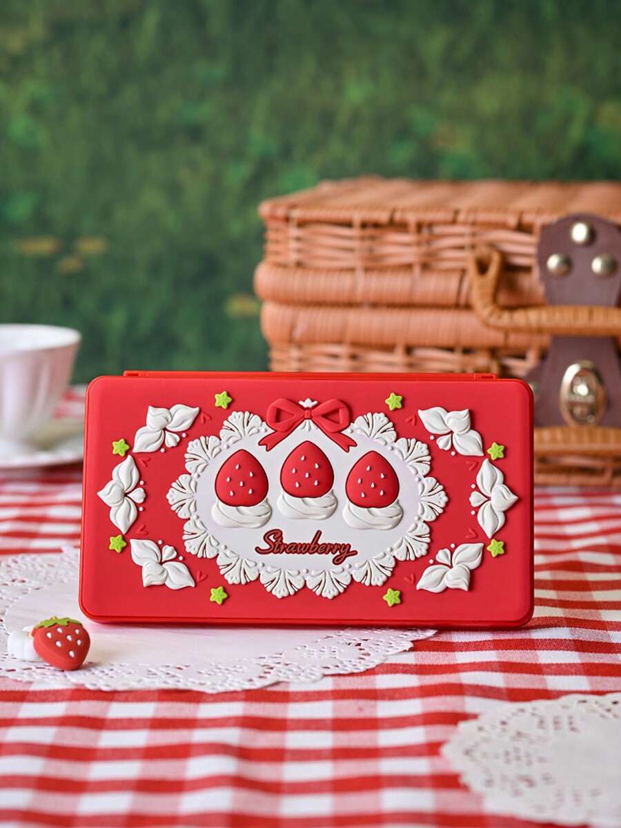 GeekShare 1pc Spring Strawberry Design 24 Slots Switch Game Card Case (Holds 24 Game Cards And 24 SD Cards)