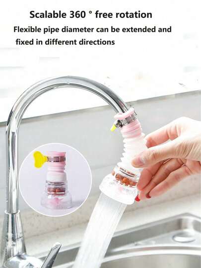 1 Faucet Splash Protector, Shower Extension Filter Nozzle Net