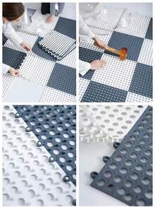 12pcs Bathroom Suction Cup Anti-Slip Mats, Interlocking Shower Floor Mats With Drainage Holes, Perfect Choice For Bathroom