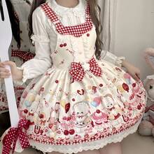 1pc Lolita Style Sweet & Cute Bib Dress, Only Includes Dress, Lolita Costume For Holiday Party, Performance, Valentine's Gift, Suitable For Daily & Holiday Wear Halloween - Nhiều màu - Xem 2