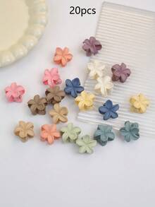 20 件随机颜色迷你哑光雏菊花发夹，百搭可爱甜美刘海和侧发夹，适合日常休闲、派对和节日发饰女士爪夹秋季配饰秋冬度假装女士