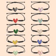 1 件心形编织手链，适合女士日常佩戴的腕带