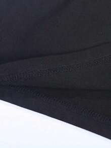 1Pcs,2026,Spring And Summer Women's Black Pattern Tees, Cute Casual Cartoon Character Letter Slogan Pattern Girls T Shirt, Theme Park Travel Clothing, Elegant And Decent, Travel And Tourism, Round Neck Fashion Short Sleeve Topsvacation Outfits,Summer,Shirts,White Shirt,Graphic Tees ,Summer Tops,Black Top,Going Out Tops - 黑色 - 查看 4