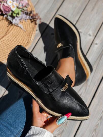 WRCVS Damskor med platå och kilklack, Lätta och halkfria arbetsskor, Moderiktiga festskor, Bohemiska sandaler, Spetsiga espadriller med kilklack