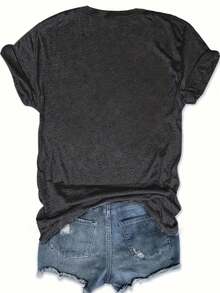 1PC, Women'S California Redwoods Graphic T-Shirt - Casual Short Sleeve Crew Neck, Nature-Inspired Design With Vibrant Forest Print, Perfect For Spring & Summer Outdoor AdventuresS-XXL - Màu xám đen - Xem 2