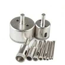 10pcs Diamond Hole Saw Set - For Diamond/Tile/Marble/Glass/Ceramic - Diamond Coated Edge, Precision Drilling, With Drill Bit Grinder - Multicolor - View 9