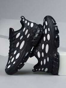 Zapatos deportivos casuales para hombres con diseño de malla transpirable, zapatos casuales versátiles de moda multicolor para parejas para primavera/verano, zapatos de malla cómodos de corte bajo con cordones, zapatos de malla transpirables y antitranspirantes con suela gruesa para uso diario, viajes de vacaciones y paseos, tenis de pareja para hombres