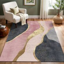 1pc Luxury Modern Minimalist Geometric Area Rug, Soft Rectangular Rug In Light Color Tones, Suitable For Outdoor, Entryway, Living Room, Bedroom, Laundry Room, Bathroom, Game Room, Machine Washable All Season Large Size Carpet, Home Decor - Multicolor 3 - View 4