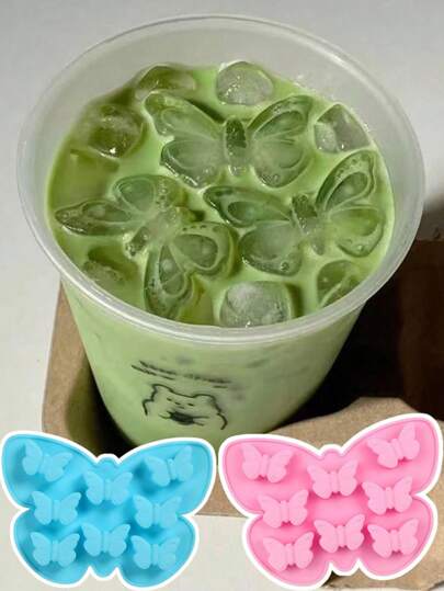 قالب مكعبات ثلج على شكل فراشة من السيليكون، قالب سيليكون على شكل فراشة لصهر الشمع، قالب شوكولاتة، قالب حلوى جيلي، قالب مكعبات ثلج، مكعبات ثلج، قالب مكعبات ثلج، قالب مطبخ عملي