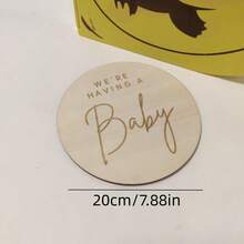1 pieza Letrero de madera para anuncio de embarazo de bebé, placa de madera para anuncio de recién nacido, regalo para mamá embarazada, apropiado para nuevos padres y baby shower - color madera - Ver 7