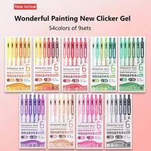 LANGUO New Launching Clicker Gel Pen 6pcs/Set,54/90colors Morandi Journal Pen Set, High-Quality Large Capacity Colorful Gel Pens, Low Saturation INS Style, Classroom Notes, Journaling, Reading Summaries, Meeting Minutes, Work Planning, Mind Maps, Specialized For Quick-Drying Ink, Precision Tip For Stable Ink Flow - Multicolor - View 13