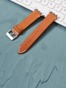 1 Piece Men's And Women's Business Leather Smart Watch Strap, Suitable For Apple Watch Ultra/Se/10/9/8/7/6/5/4/3/2/1 Series, Vintage Leather Slim Band Design, Applicable Size 38/40/41/42/44/45/46/49 Mm