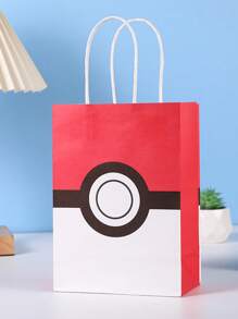 pokemon Pokemon Cartoon Party Gift Bags, Printed Anime Kraft Paper Bags, Creative Animal Shopping Bags, Party Gift Bags, Paper Bag Party Supplies, Disposable Party Tableware Christmas, Halloween, Festival Supplies, Festival Decorations, Thanksgiving, Back-To-School Season, Autumn And Winter