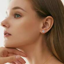 4ct Total Moissanite 3pcs Jewelry Set For Women | 1ct Ring + 1ct Necklace + 2x1ct Earrings | Wedding & Engagement Collection | Perfect For Daily Wear, Dating & Gifting To Lovers, Friends, Family