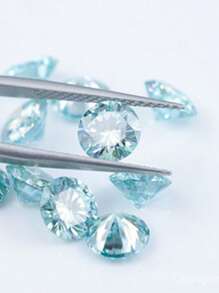 1 pieza de piedra suelta de moissanita sintética azul claro de 6.5-11mm y 1-5ct, adecuada para configuraciones de joyería, uñas, anillos DIY, cadenas, aretes y accesorios