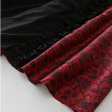 Costume Dress For The Medieval Court Revival Featuring Floral And Bird Patterns, Multi-Color Ruffled Sleeves And Square Neckline, Long Style, Formal Party Princess Elegant Dress, Suitable For Halloween, Renaissance Carnival, Wedding, And Female Historical Role-Playing With Pleated Lace Edge Umbrella Skirt - 墨綠色 - 查看 5