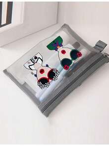 1pc Multi-Color Mesh Bag With Creative Goddess Head Pattern, Charger Storage Bag, Lightweight, Large Capacity, Multi-Function Storage Bag, Travel Toiletry Bag, Suitable For Beach, Vacation, Travel, Picnic, Dating, Practical Digital Bag, Women'S Cosmetic Bag, Student Stationery Bag, Family Medicine Bag, Small Accessories Bag, Suitable For Gift Giving, Back To School Essential, Dormitory Storage - Multicolor - View 8