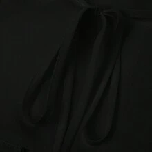 Women's Short Sleeve Back Tie Up Shirts Button Down Plaid Blouses Casual Tshirt Tops - Black - View 6