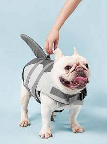 PETSIN 夾克,適合大型犬游泳和划船救生衣,小型、中型和大型犬的鯊魚救生衣,帶有救援手柄和高浮力。