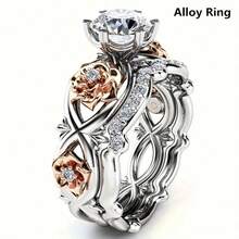 Punk Style Promise Ring, Minimalist Ring For Men, Delicate Rose Ring For Women, Pave Sparkling Gemstone Engagement/Wedding Jewelry - Two-color - View 3