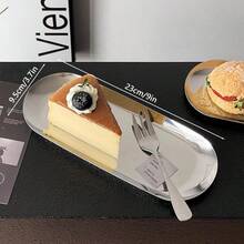 1 pieza Bandeja rectangular de metal para servir, plato de hospitalidad para hornear, exhibición de postres, té de la tarde, almacenamiento de cocina, uso en cafetería y reuniones