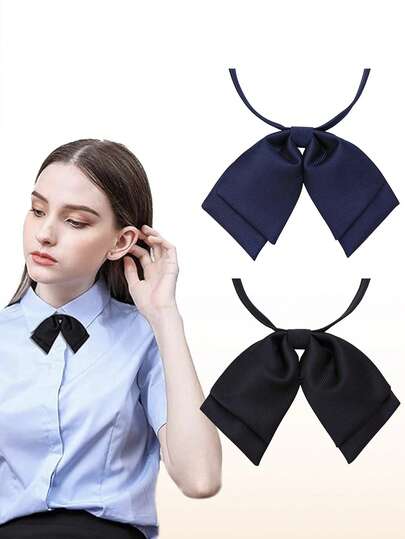 1件优雅女童领结，可调节预系领带，适合搭配校服衬衫，返校季必备