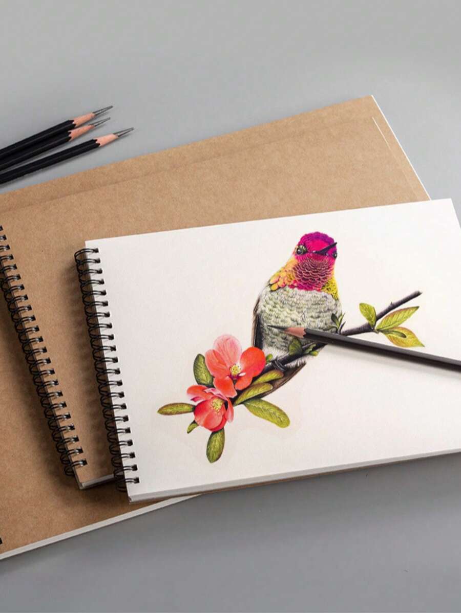 1PC Blank Notebook,Kraft Cover Sketchbook,Eye Protection Paper,Office Product For Sketching/Writing,For School Supplies,Back To School