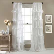 LUSH DECOR Nerina Window Panel Single Pink 54x84 Halloween-Fall Decor-Room Decor - 白色 - 查看 1
