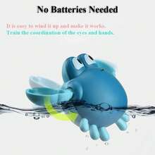 1 件螃蟹洗澡玩具婴儿玩具游泳漂浮玩具可爱小螃蟹发条洗澡玩具幼儿玩具适合送给孩子的生日礼物，表情随机，洗澡玩具，婴儿玩具，婴儿洗澡玩具