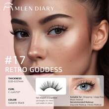 MLEN DIARY [Soft Magnetic] MLen Diary Magnetic Eyelash Case - Reusable Soft Magnetic Eyelashes, No Glue & Eyeliner, Waterproof, Lightweight Natural Look, 10-12mm, Includes Pouch & Brush, Magnetic Eyelashes Reusable