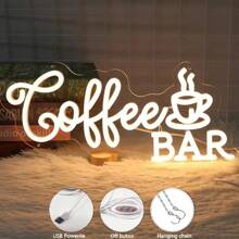 1 Stück Neon-Schild für Kaffeebar, LED-Schild Kaffeetasse, hängendes kommerzielles Wandkunst-Schild für Kaffeebar, USB-betriebenes helles Kaffee-Schild für Kaffeebar, Café, Kaffee-Ecke, Restaurant