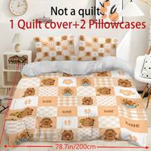 2/3pcs Personalize Name Capybara Cartoon Print Bedding Set, Bebed Comforter Set, With 1 Duvet Cover And 1-2 Pillowcases, King-Size Bedspread, Bed Sheet, Soft Skin-Friendly Polyester, Machine Washable, Dry Clean. It Is Suitable For Home And Bedroom Decoration,Personalized Gifts,Dorm Room Essentials College,Room Decor, Bedding Double, Room Decoration Stuff,Halloween.