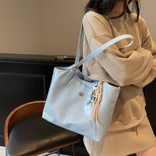 Underarm Shoulder Bag Large Capacity Tote Bag 2025 Summer New Style  Simple Casual Travel Large Bag Shoulder Bag For Women Yukata Bag Travel Bag Pouch Shoulder Bag Storage Key Case Travel Convenient Goods Tote Bag Ladies - 無掛件藍色 - 查看 2