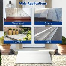 Threshold Ramps For Doorways, Door Threshold Ramp 1/2/3/4/5" Rise, Aluminum Entry Threshold Ramp For Wheelchair And Scooter, Weight Capacity 700 LB - Silver - View 8
