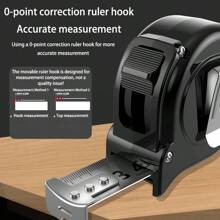 1 Peça Fita Métrica de Aço com Função de Trava/Régua de Engenharia, Régua Reforçada e Endurecida de 3 Metros/5 Metros/7,5 Metros/10m, Régua Doméstica de Alta Precisão, Resistente ao Desgaste e à Queda, Régua de Aço Inoxidável, Régua para Marcenaria, Régua de Medição Decorativa, Ferramenta de Medição para Desenho e Mapeamento, Cálculo