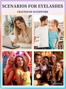 Nuevo paquete actualizado de 10 filas de 200 piezas de grupos de pestañas independientes mixtos 30D+40D+50D+60D+80D, libre elección, rizo D de 8-16 mm, kit de extensión de pestañas independientes reutilizable, súper grueso, esponjoso, aspecto natural que agranda los ojos de forma natural, súper herramienta de maquillaje, adecuado para uso doméstico o salir, adecuado para la vida diaria, bodas, citas, fiestas, viajes y festivales de primavera