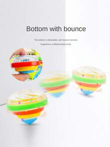 1pc LED Spinning Top Toy, Colorful Flashing Gyro Spinner With Music Player Starter, Suitable As Gift For Teenagers, Stress Relief Toys For Boys/Girls, Random Parts Sent, School Activity Supplies - Multicolor - View 5